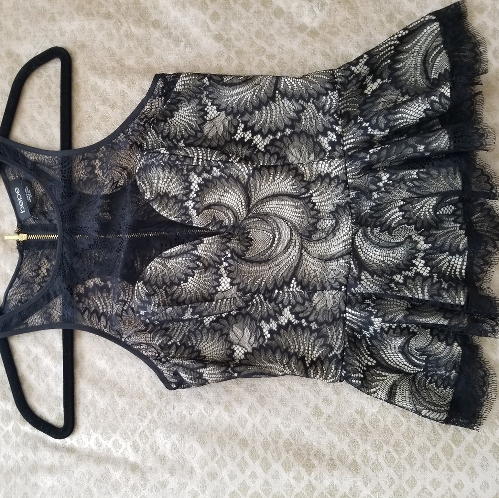 Bebe lace peplum top